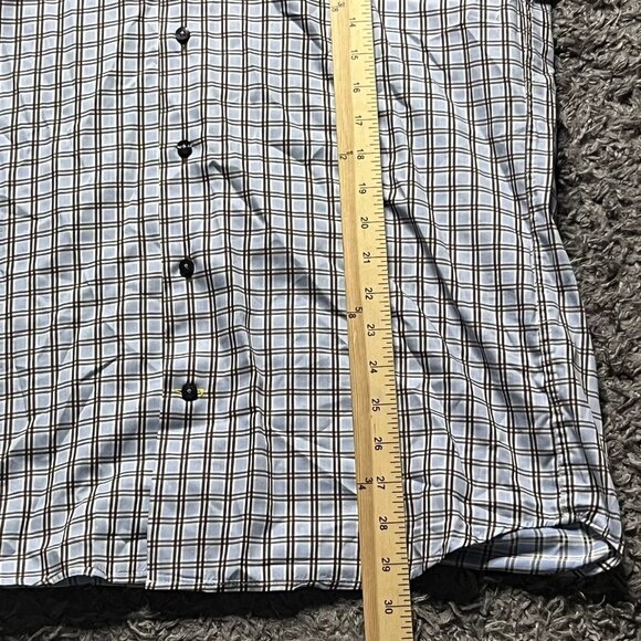 Jack Lipson Shirt Mens Medium Blue Check Long Sleeve Button Up Casual Cotton - Picture 5 of 6